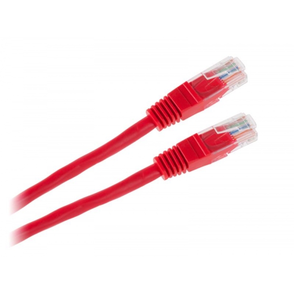 Patchcord UTP 8c kábel plug-to-plug 1,0 m CCA červený