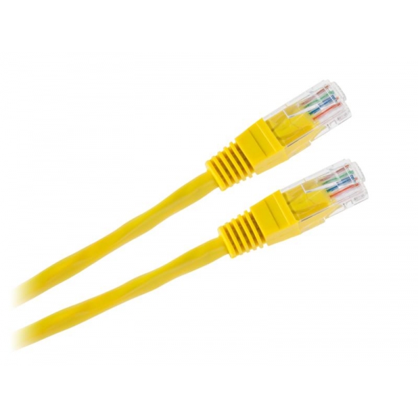 Prepojovací kábel UTP 8c plug-to-plug 0,5 m CCA žltý
