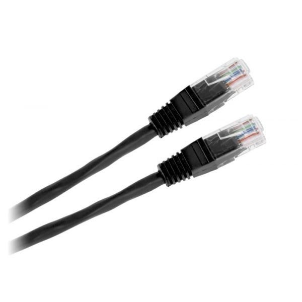 UTP 8c plug-to-plug patch kábel 0,5m CCA čierny