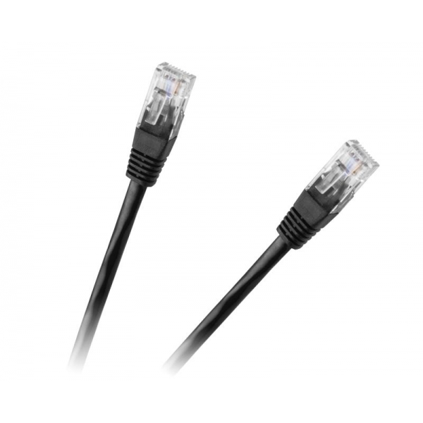 UTP 8c plug-to-plug patch kábel 0,5m CCA čierna kat.6e
