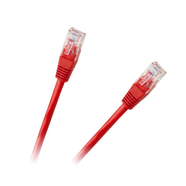Patchcord UTP 8c kábel plug-to-plug 0,5m CCA červený kat.6e