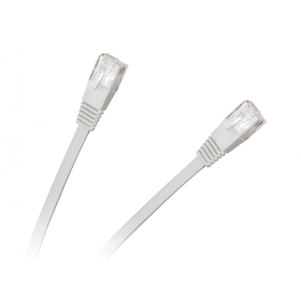 Plochý prepojovací kábel UTP 8c plug-to-plug 2,0 m CCA biela kat.6e