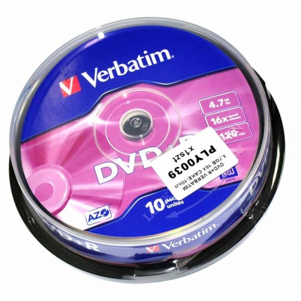 DVD + R VERBATIM 4,7GB 16X TORTA-10ks.