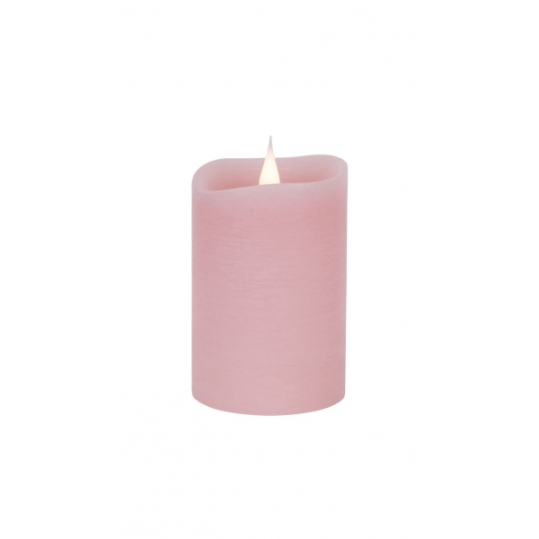 Malá rustikálna ružová LED vosková sviečka