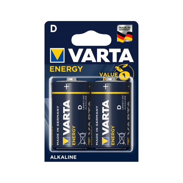 Alkalická batéria VARTA LR20 ENERGY 2 ks / bl.