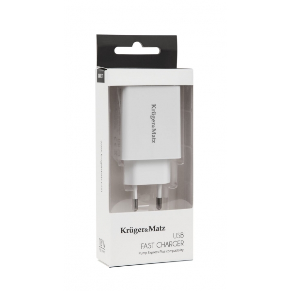 Kruger & Matz USB nástenná nabíjačka s funkciou Pump Express 2.0