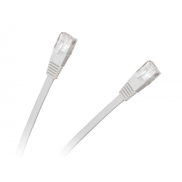 Plochý prepojovací kábel UTP 8c plug-to-plug 5,0 m CCA biela kat.6e
