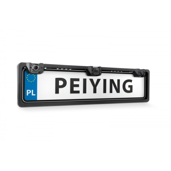Cúvacia kamera do auta s gyroskopom a parkovacím senzorom v ráme poznávacej značky Peiyi