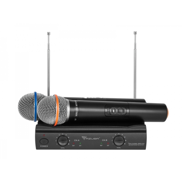 Bezdrôtový mikrofón Azusa 2 kanálový VHF V3000