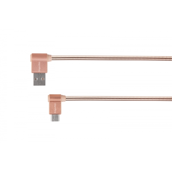 USB kábel - uhlová zástrčka typu C 1m 3A Kruger & Matz