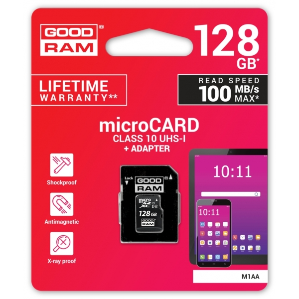 128GB pamäťová karta microSD UHS-I Goodram s adaptérom