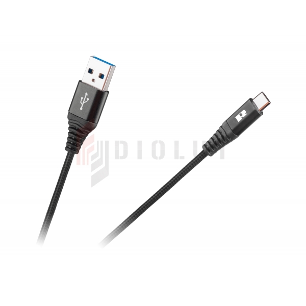 USB kábel - USB typ C REBEL 200 cm čierny