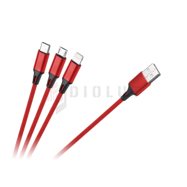 USB 3v1 microUSB kábel, USB typ C, Lightning