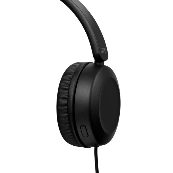 Káblové slúchadlá JVC HAS-31 BE na uši s diaľkovým ovládaním a mikrofónom čierne