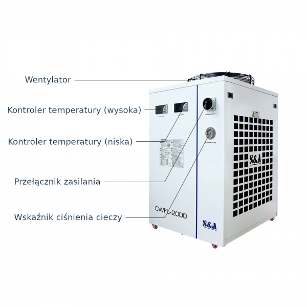 Vodný chladič CWFL-2000 Chladič pre vláknové lasery FIBER