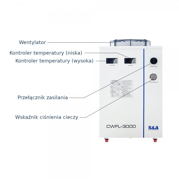 Vodný chladič CWFL-3000 Chladič pre vláknové lasery FIBER