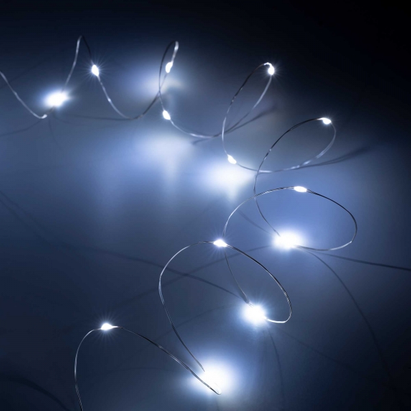 Vianočné osvetlenie - 20mini LED - studená biela