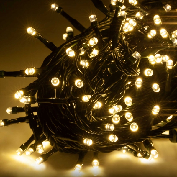 LED osvetlenie vianočného stromčeka Rebel, 10m, teplá biela, so zmenou režimu svietenia