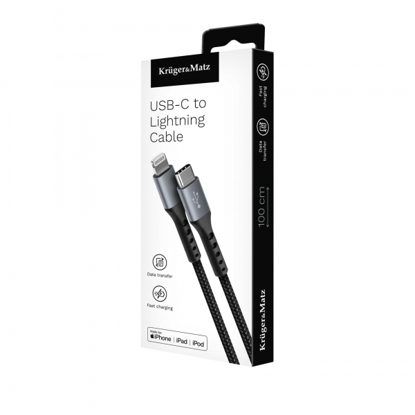 Kábel USB typu C - blesk C94 MFi 1m Kruger&Matz Plug