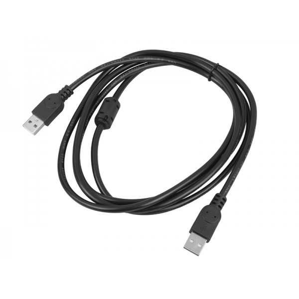 USB kábel, typ A, plug-to-plug 2m s čiernymi filtrami