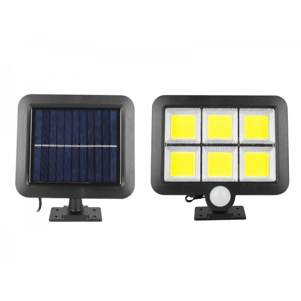 PS Lampa LTC 6x COB 10W + solárny panel na kábli, vstavaný pohybový a súmrakový senzor, batéria 1