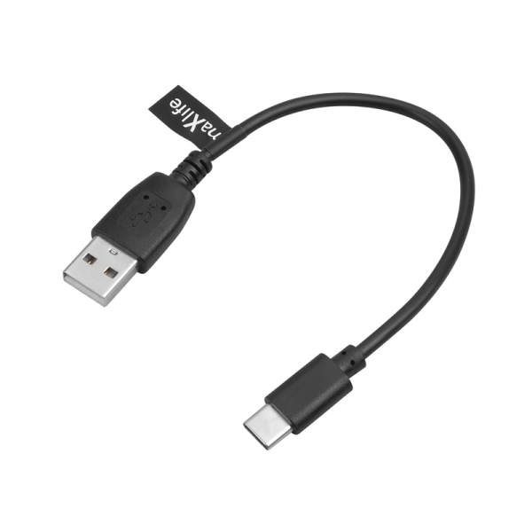 Maxlife kábel USB Type-C 0,2m, 2A, čierny.