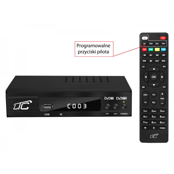 PS tuner DVB-T-2 LTC terestriálny TV DVB301 s H.265 programovateľným diaľkovým ovládaním.
