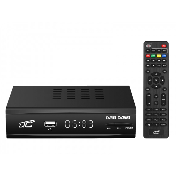 PS Tuner DVB-T-2 LTC terestriálny TV DVB302 s H.265 programovateľným diaľkovým ovládaním.