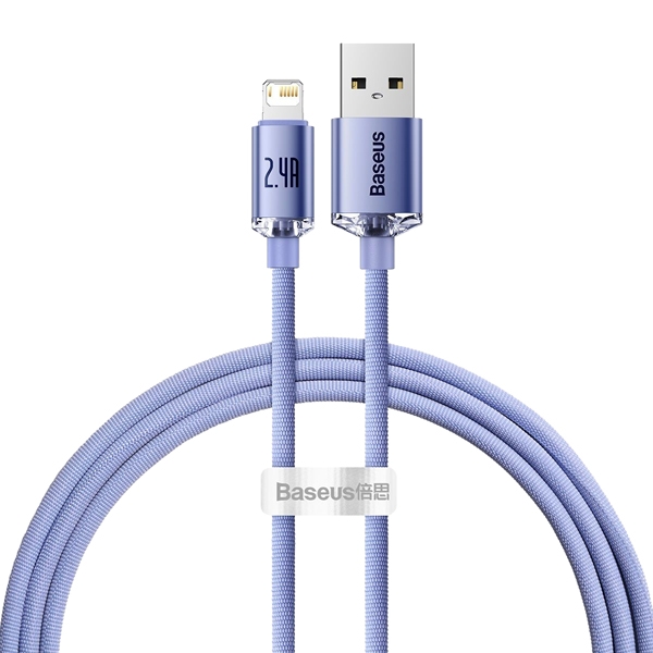 PS USB kábel - IPHONE 8pin Lightning, 1,2 m, 2,4 A, BASEUS Crystal Quick Charge.