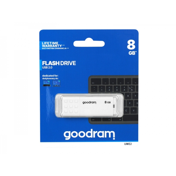 USB 2.0 kľúč GOODRAM 8GB, biely.