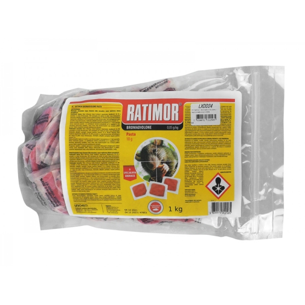 Ratimor / Bromadiolone pasta na myšiach 1 kg Bromadiolone 0,005%
