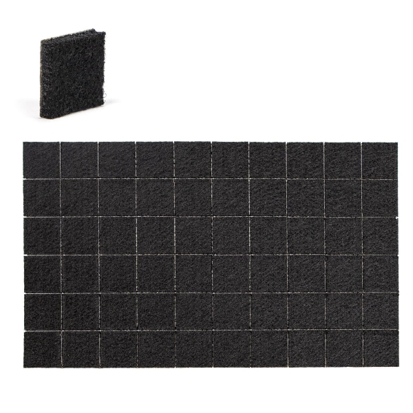 Plstené podložky pod štvorcový nábytok čierne 60 ks. 25 mm