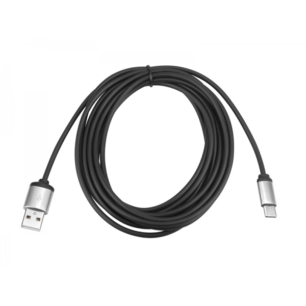 Kábel USB typu C 3 m HQ kovový, čierny