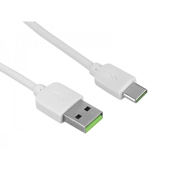 Kábel rýchleho nabíjania USB typu C 3 A, 2 m biely