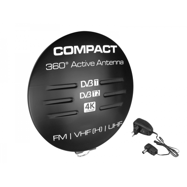 DVB-T Kompaktná anténa s napájaním čierna