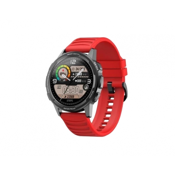 PS Smartwatch SENBONO športové hodinky kovové puzdro X28 meranie SpO2 ČERVENÁ