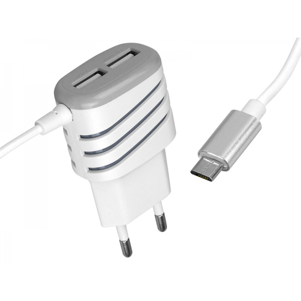 RAPIDO Domáca a cestovná nabíjačka Micro USB Plug, 2x USB  3.1A BOX