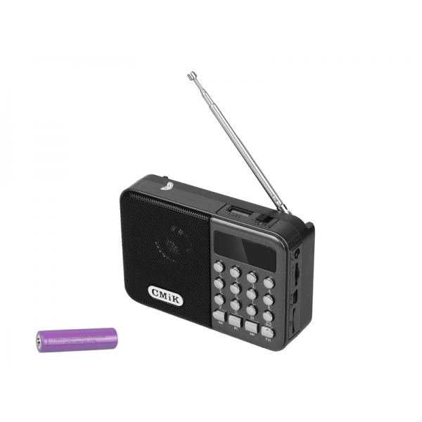 MK-066U prenosný rádiový displej,USB,MicroSD,AUX ,batéria 18650, kábel Micro USB