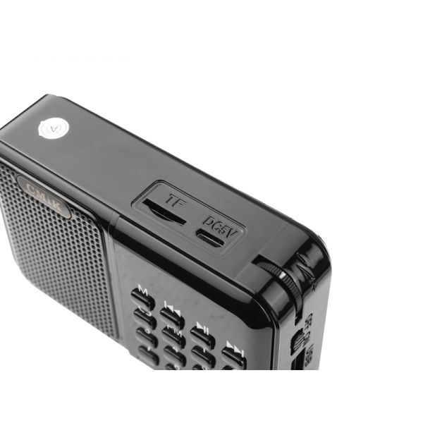 MK-140 prenosný rádiový displej,USB,MicroSD,AUX s batériou BL-5C a káblom Micro USB čierna