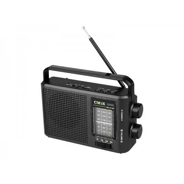 MK-411BT prenosné rádio, Bluetooth, USB, baterka s batériou 18650.