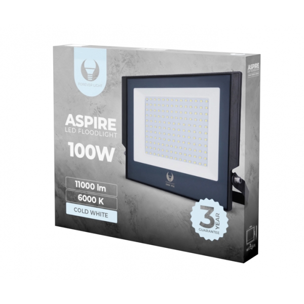 ASPIRE LED Floodlight 100W 6000K 11000lm 230V Forever Light