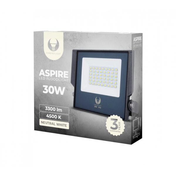 ASPIRE LED Floodlight 30W 4500K 3300lm 230V Forever Light