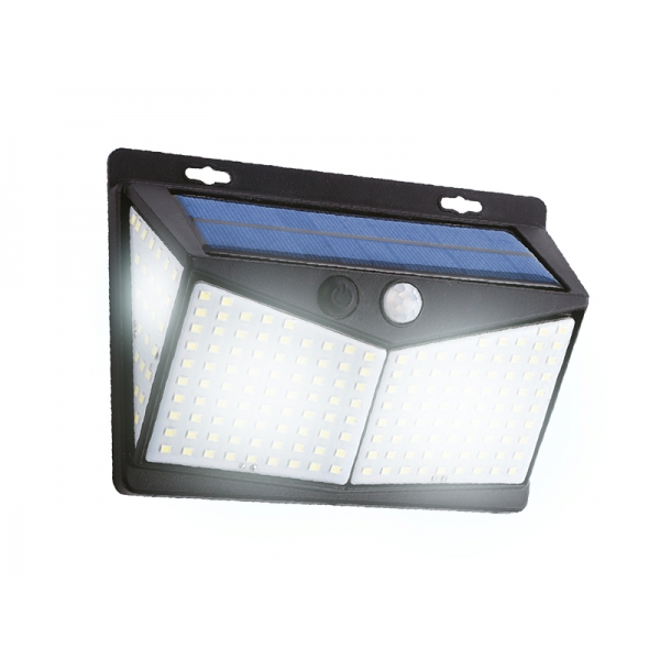 LTC solárne nástenné svietidlo, ABS, 208*SMD LED, 5,5V 130MA, snímač pohybu za súmraku, vodotesné.