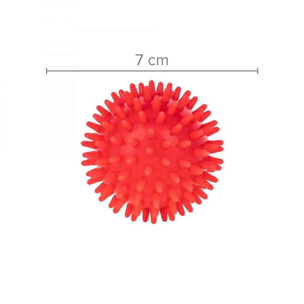 Červená loptička s masážnymi hrotmi