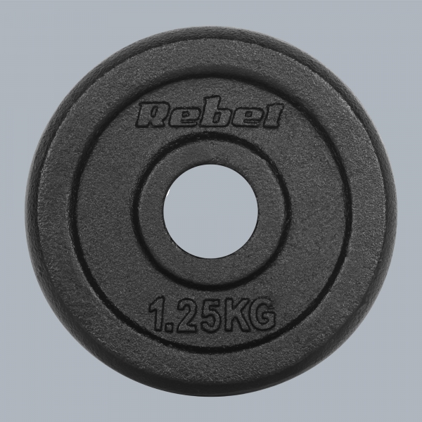 Sada liatinových závaží 4x1,25kg, otvor 31mm, klasický tanier, REBEL ACTIVE