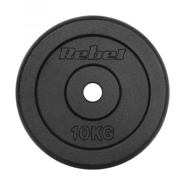 Sada liatinových závaží 2x10kg, otvor 31mm, klasický tanier, REBEL ACTIVE