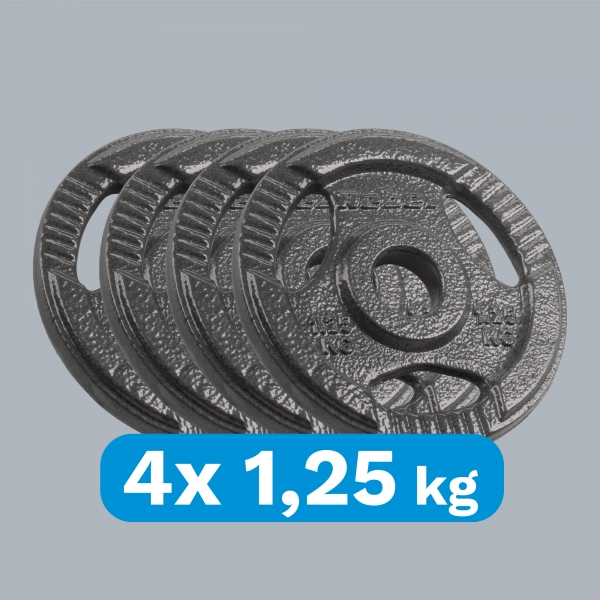 Sada liatinových závaží 4x1,25kg, otvor 31mm, tanier s úchytmi, REBEL ACTIVE