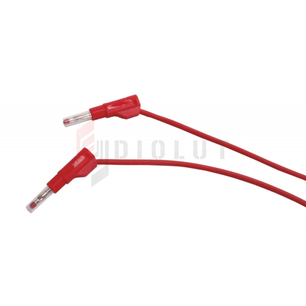 Testovací kábel, 2x bezpečnostný banánik, 4mm, 1m, PPS2-B100 20A CAT II 600V červený