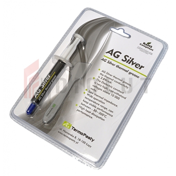 Tepelne vodivá pasta AG Silver> 3,8W / mk 3g + plavák